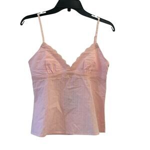 Princess Polly Baby Pink Pinstripe Lace Camisole Tank Size 8 NWT Coquette
